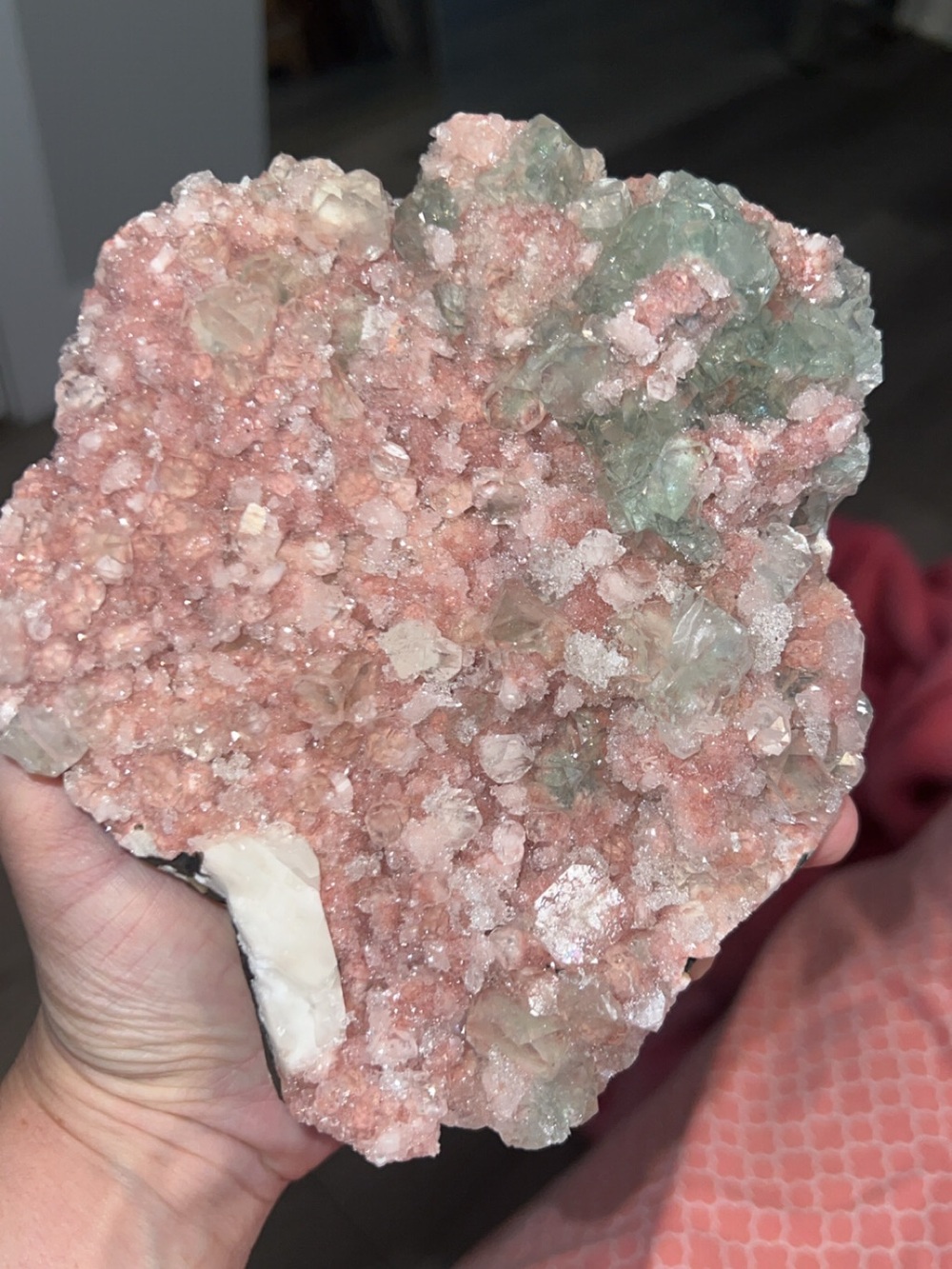 Pink Crystal Cluster Decorative Accent